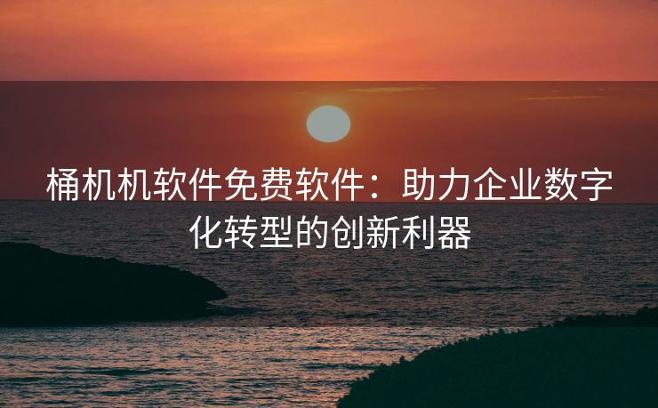 桶机机软件免费软件:助力企业数字化转型的创新利器 桶机机软件免费软件:助力企业数字化转型的创新利器